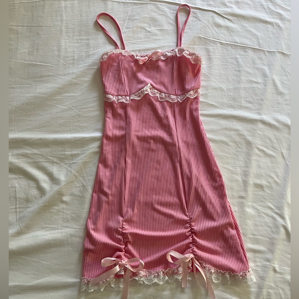 Pink lacy coquette dress